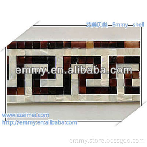 Natural mother of pearl shell mosaic tile wall waist line